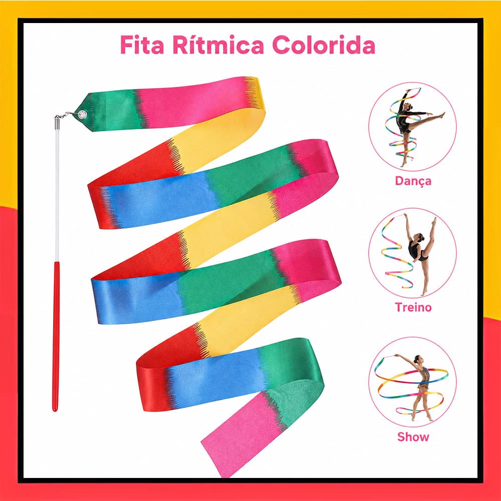 Desempenho de ginástica de dança, ginástica rítmica, fita de treinamento-4m