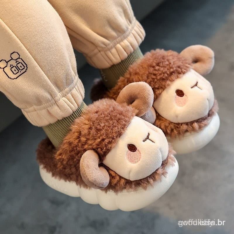 Pantufa De Desenho Animado infantil De Inverno Quente Meninos Meninas Antiderrapante - Confortável