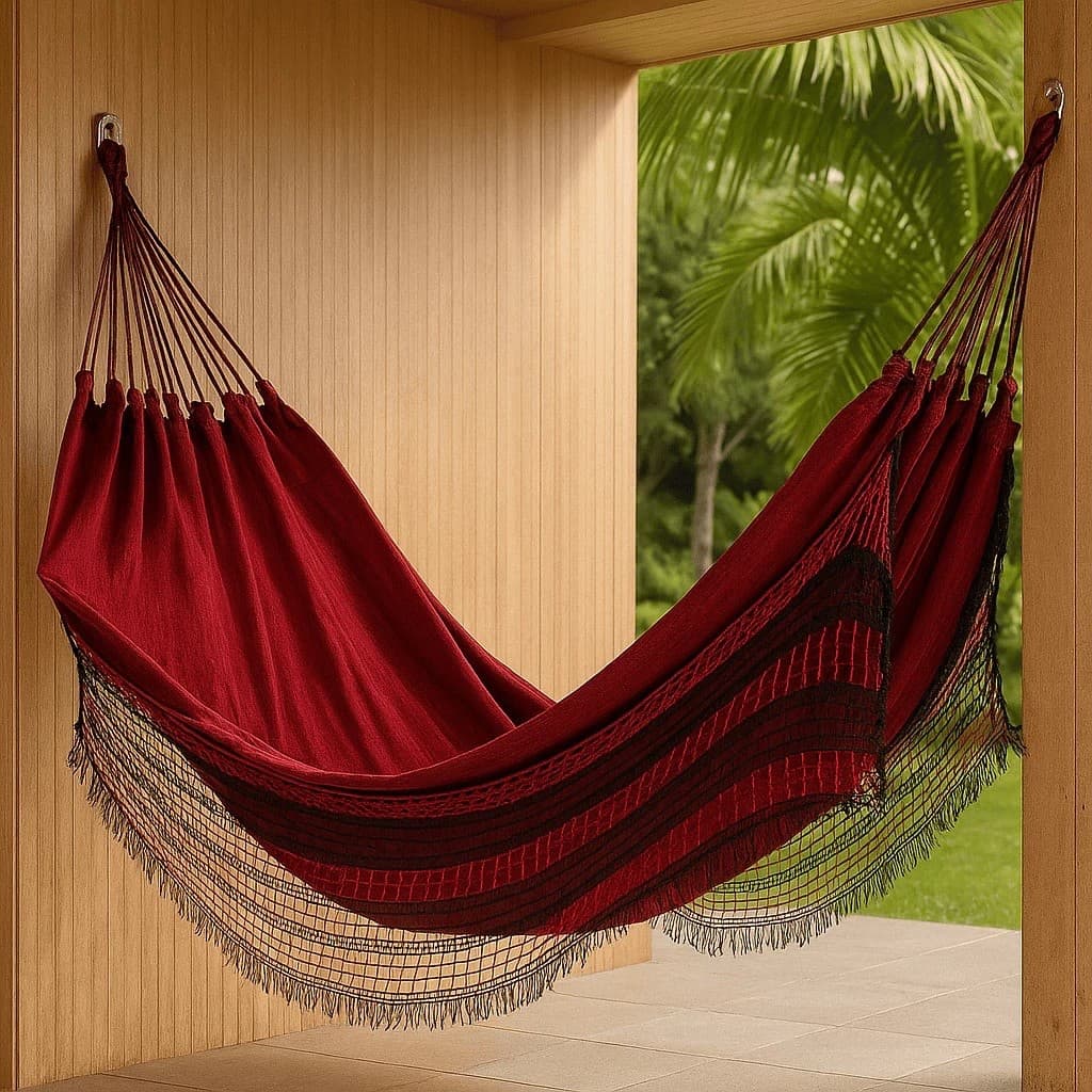 Rede De Dormir Descanso Jeans Mesclado Life Varias Cores Com Franja 4 Metros