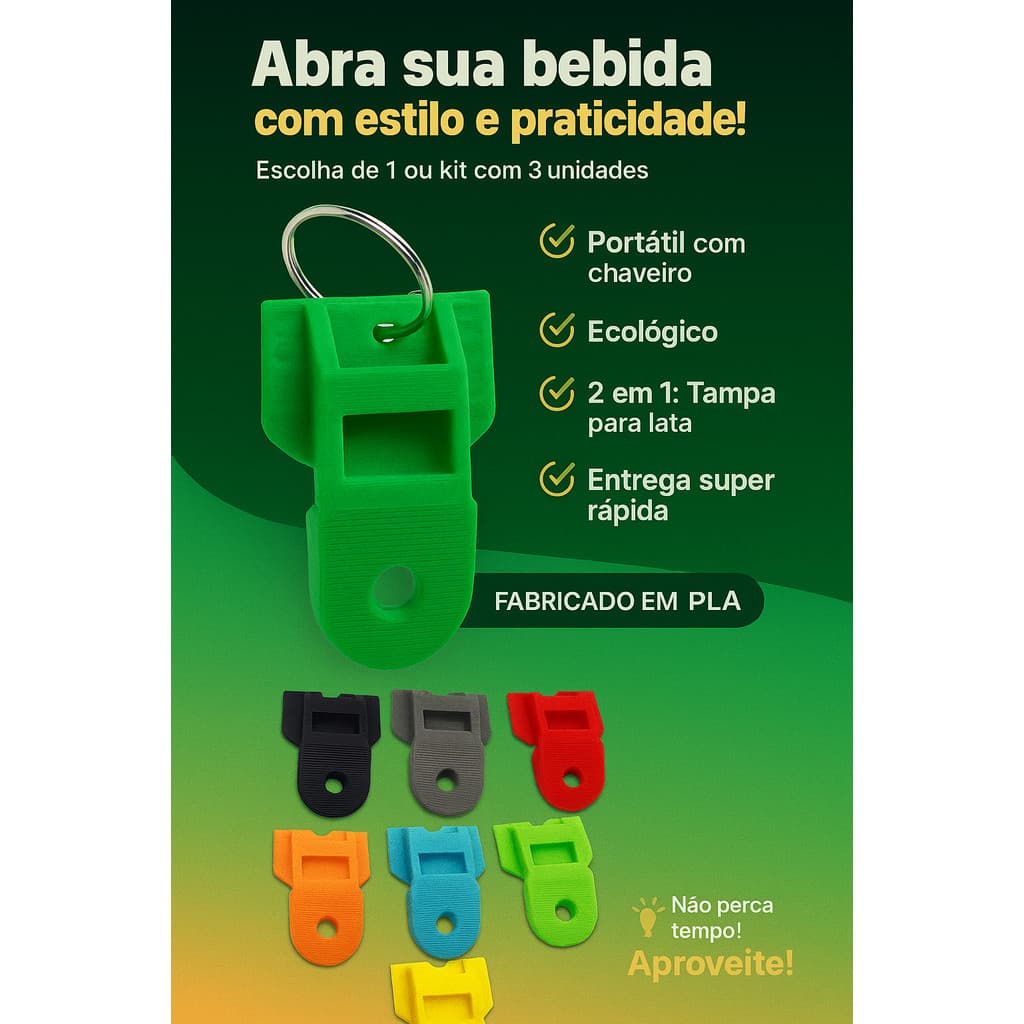Chaveiro com abridor de latas