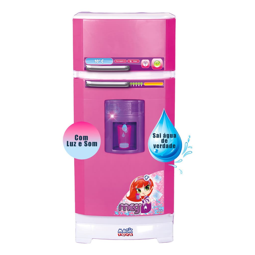 Geladeira Mágica Super Meg Rosa Com Som E Luz - Magic Toys
