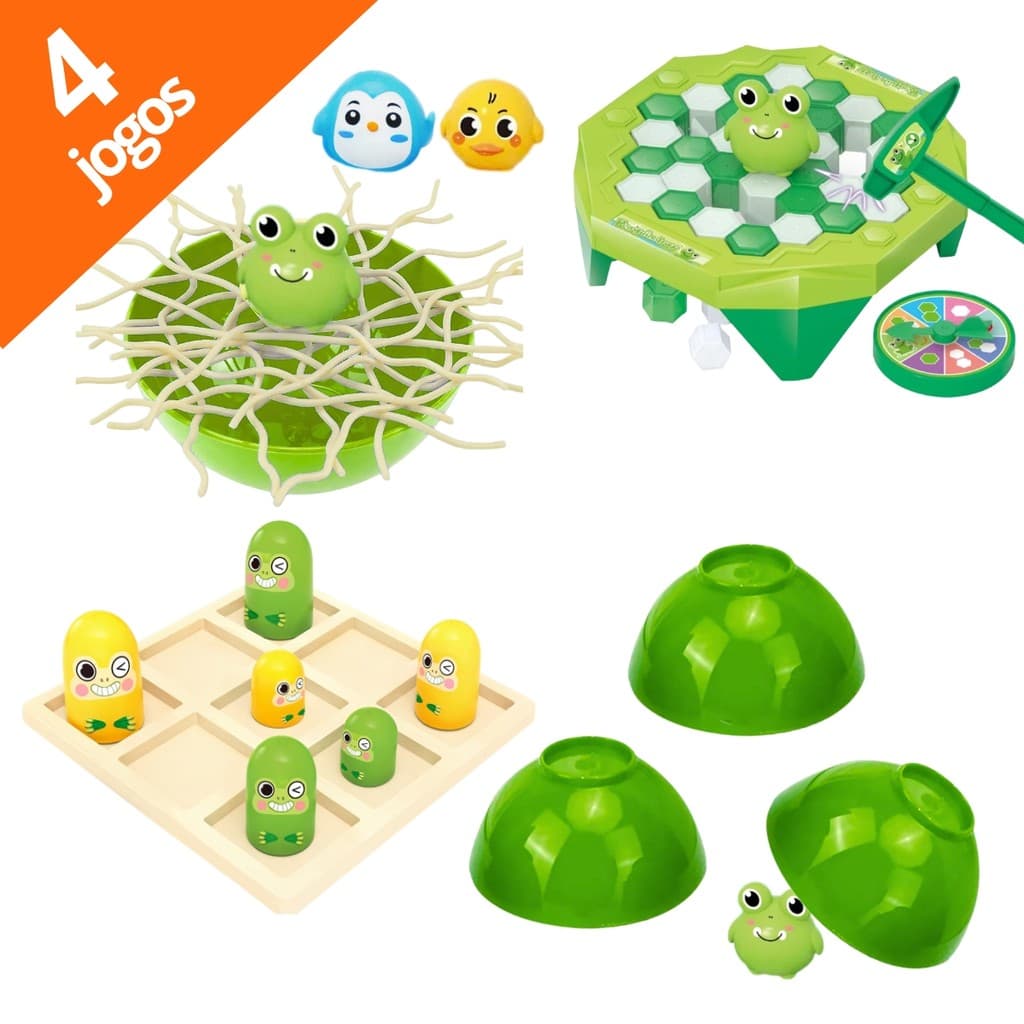 Kit Jogos Portateis Infantil 4 Unidades Plastico Educativo Color