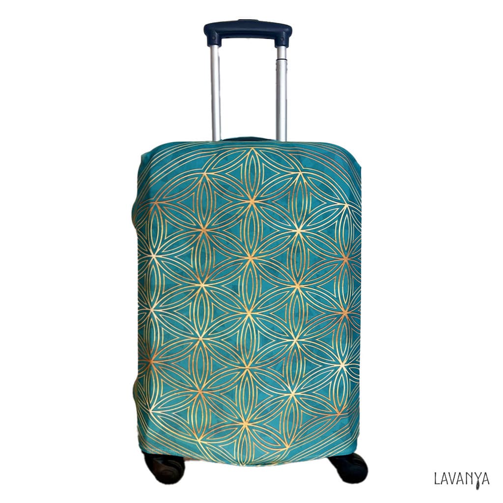 Capa de Mala Flower of Life suplex tecido elastico para proteger a sua mala, estilosa na viagem