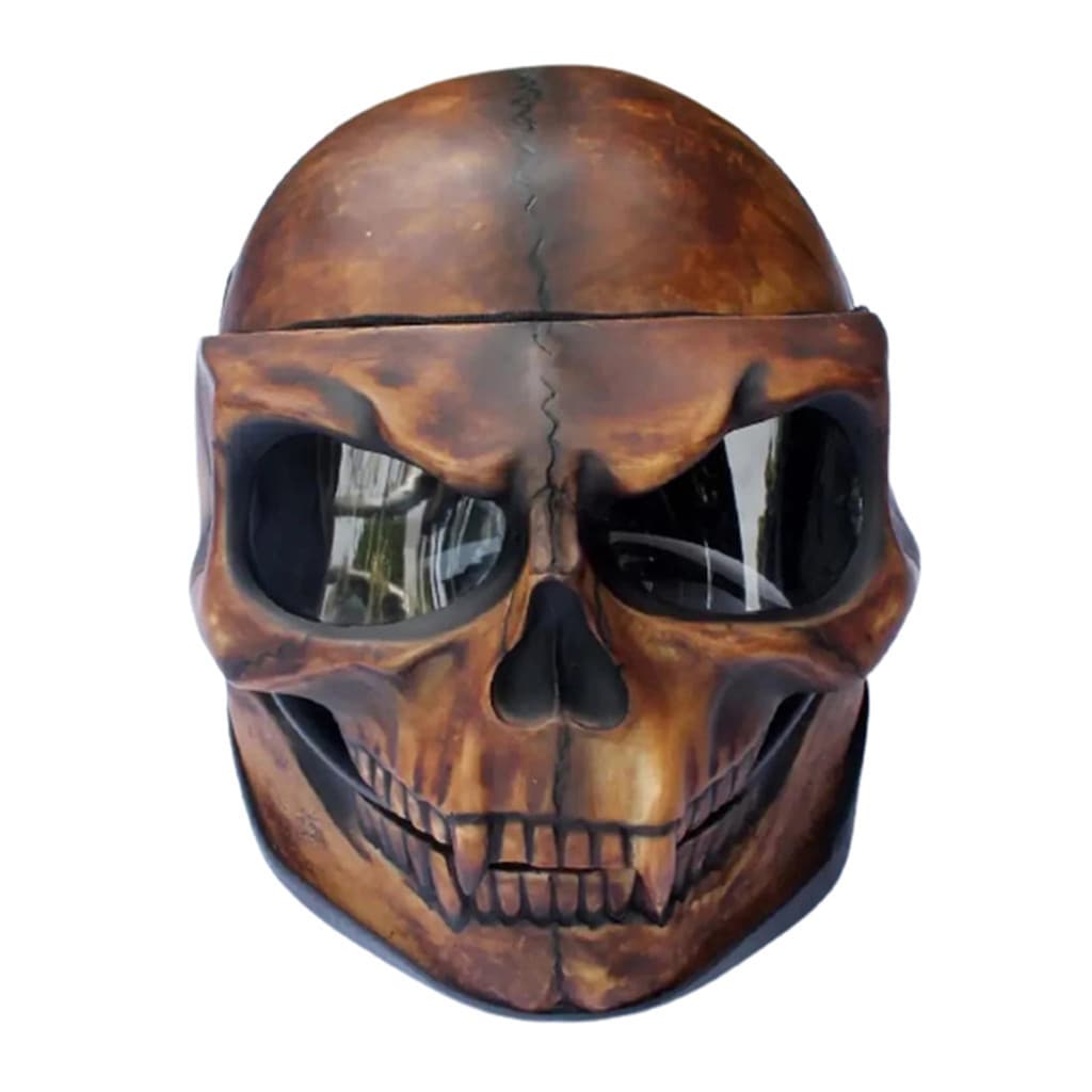 Capacete De Caveira Necromancer Com Óculos , Capa De Cabeça De Látex , Adereços De Cosplay Para Festa De Halloween
