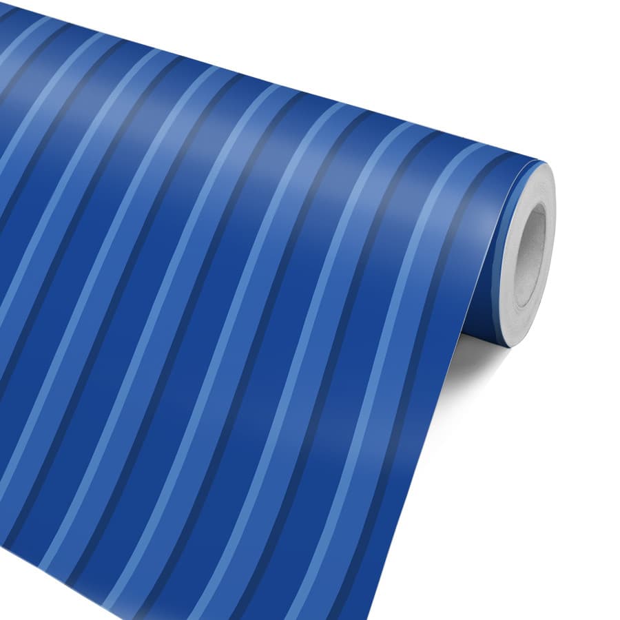 Papel de Parede Para Quarto Menino Listrado Azul Efeito Ripado Adesivo Lavável Infantil Juvenil
