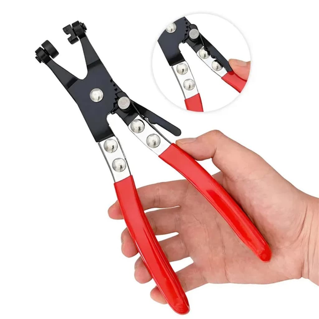 Alicate Extrator CURVO Abraçadeira Elástica Angulado de 9" VERMELHO