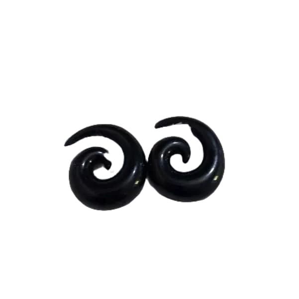 Alargador espiral preto, grosso 10mm 12mm 14mm e 16mm 1 unidade