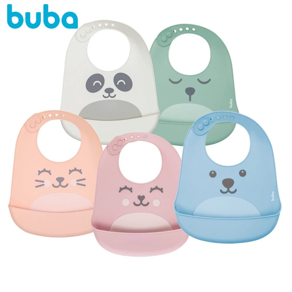 Babador de Silicone Gumy Buba – Com Bolso Pega Migalhas, Ajustável, Macio e Resistente