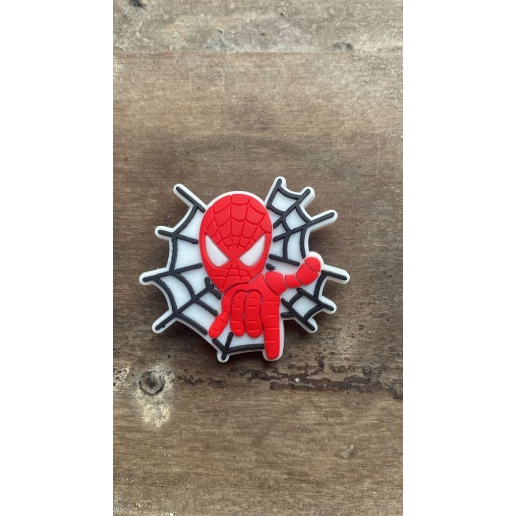 1 Pins/Bottons Emborrachados Para Babuche - Homem Aranha Teia