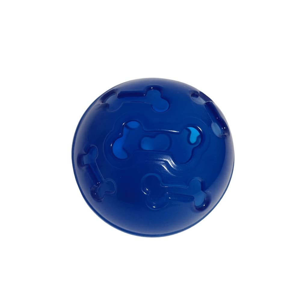 Bola Interativa Pet Azul Neon com Espaço para Petiscos Free BPA 11cm