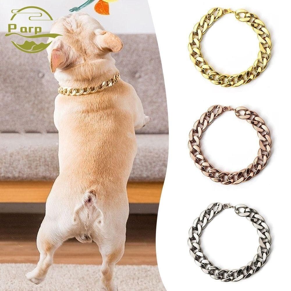 PARPERTY1 Coleira De Corrente Para Cães , Colar Ajustável De Ouro E Gatos Pitbull