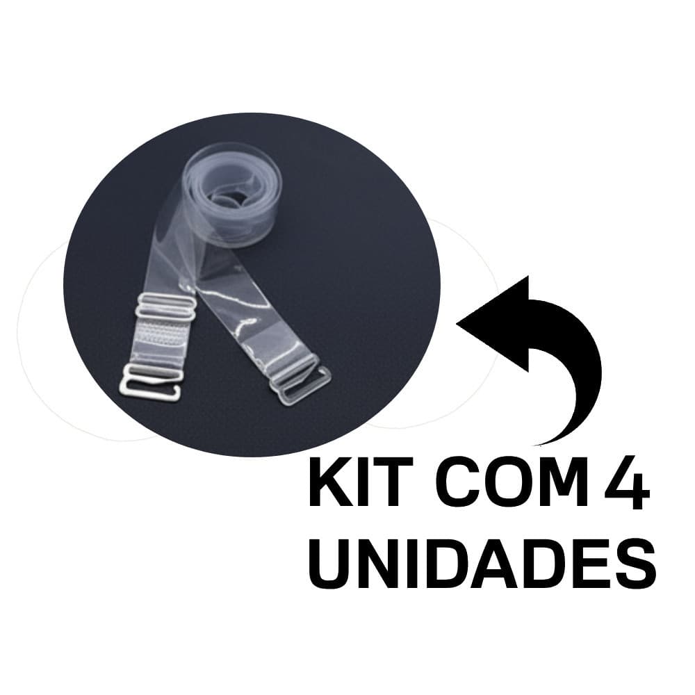 Kit 4 Alças de Silicone Invisível Para Sutiã Transparente Antialérgica Ajustável Confortável Barata