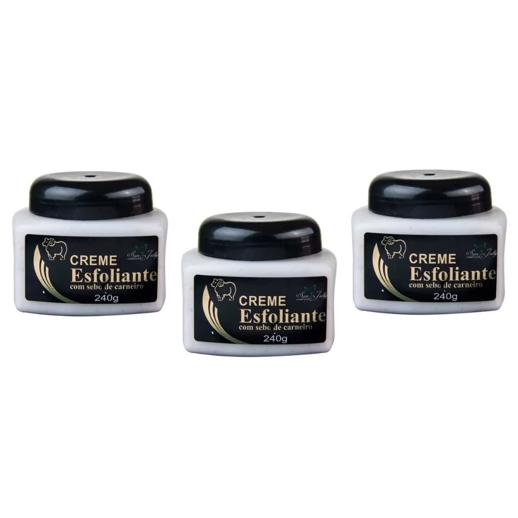 Kit 3un Esfoliante com Sebo de Carneiro 240g - San Jully