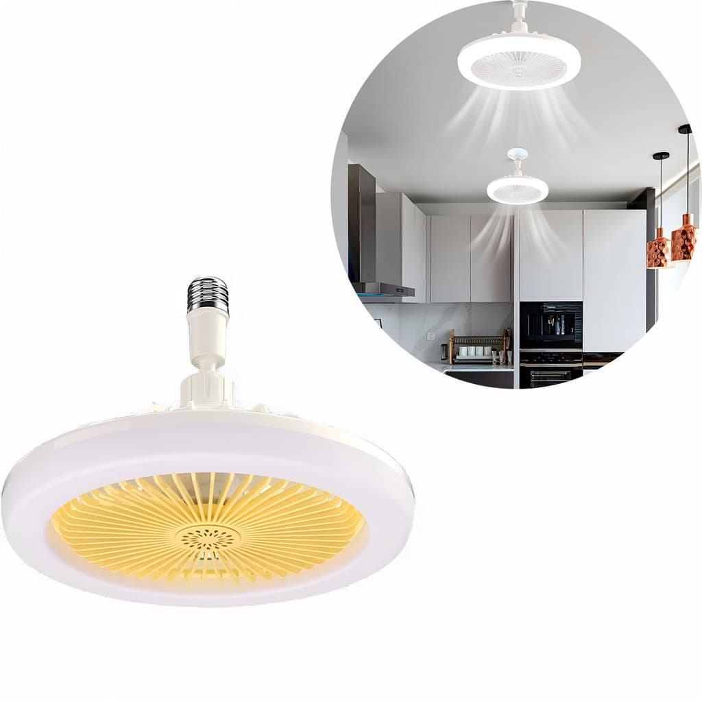 Luminária Ventilador de Teto com Luz LED para Quarto e Sala
