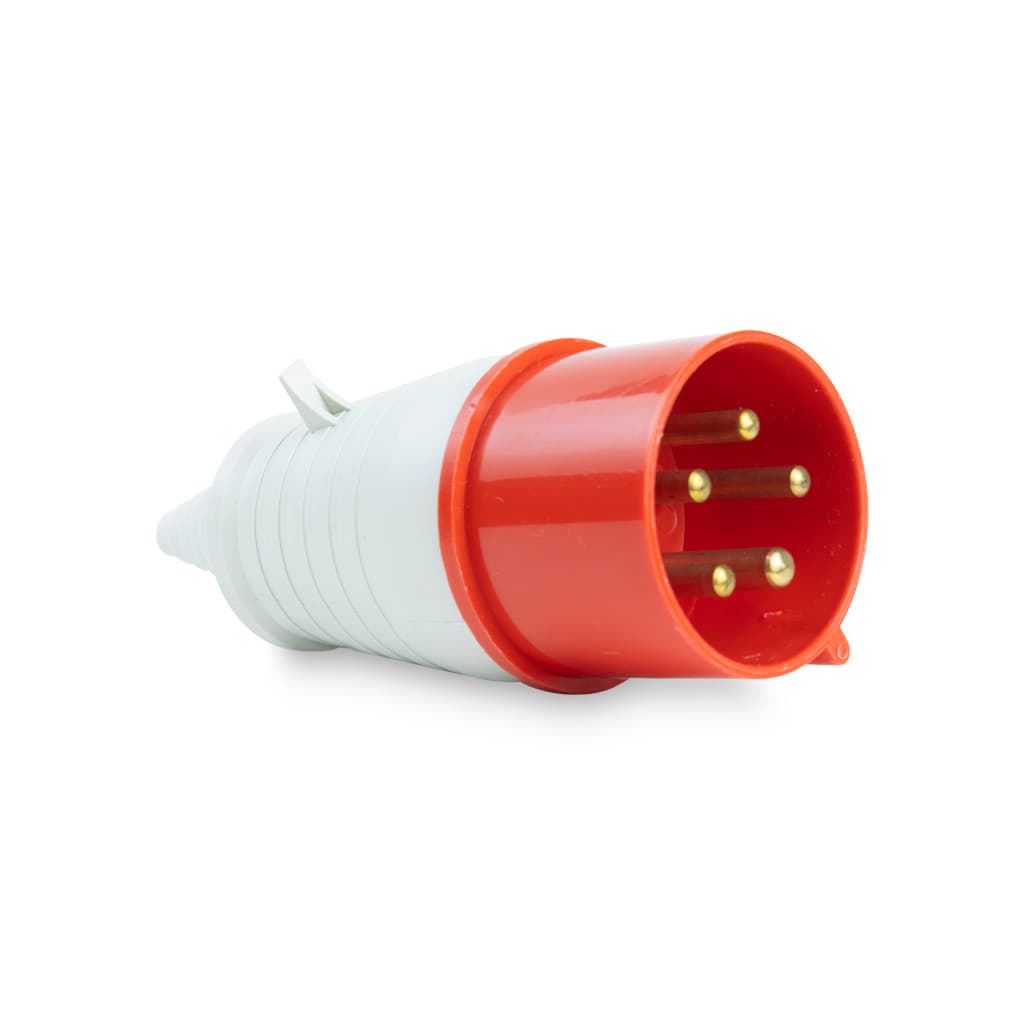 Plug Industrial 3P+T+Neutro 380/415V Vermelho  - 32A Seguro Econômico