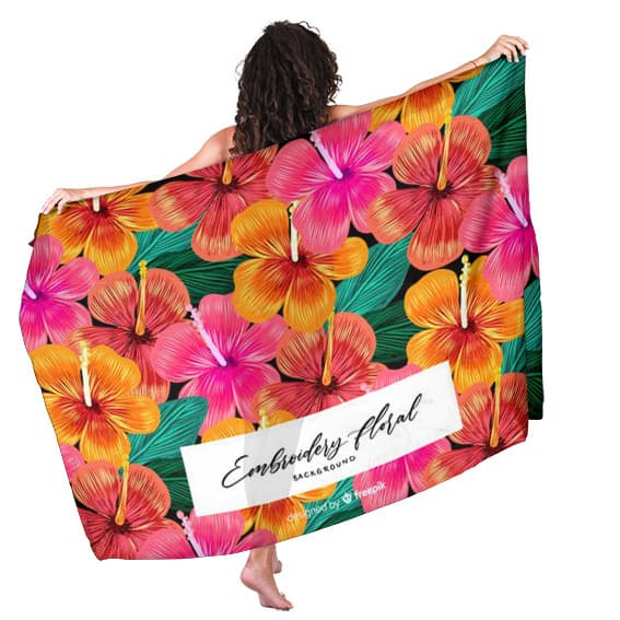 Canga Saida de Praia com nome personalizado 90x140cm