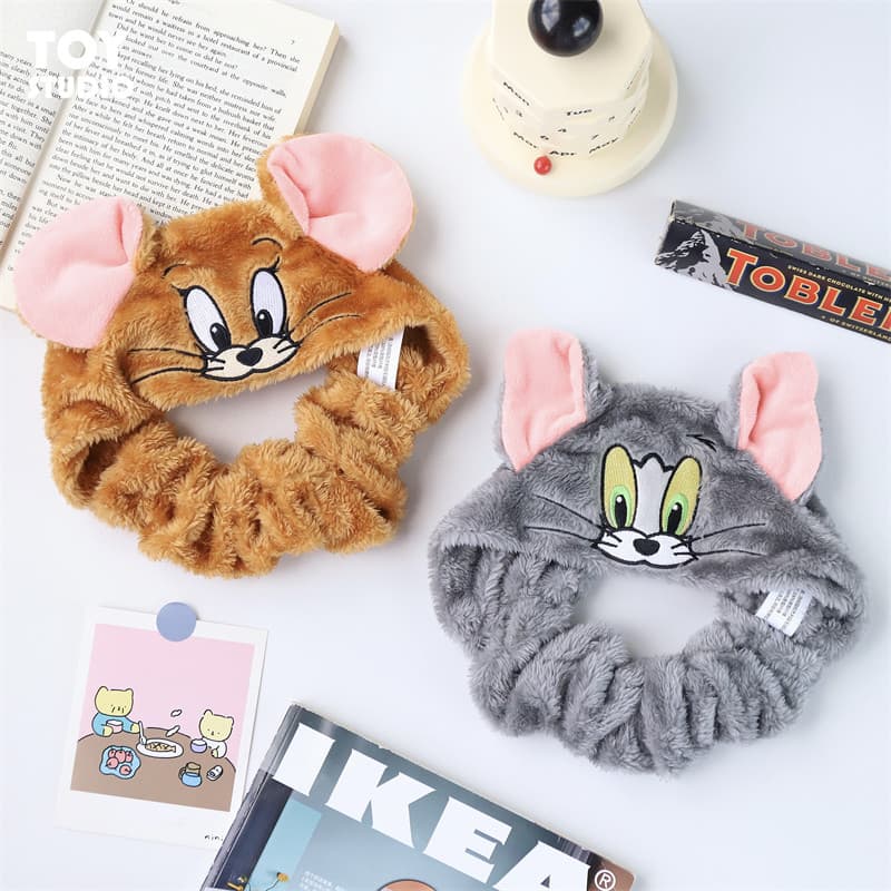 Genuíno gato e rato bandana meninas dormitório rosto lavagem cabelo elástico bandana casal bonito criativo acessórios de