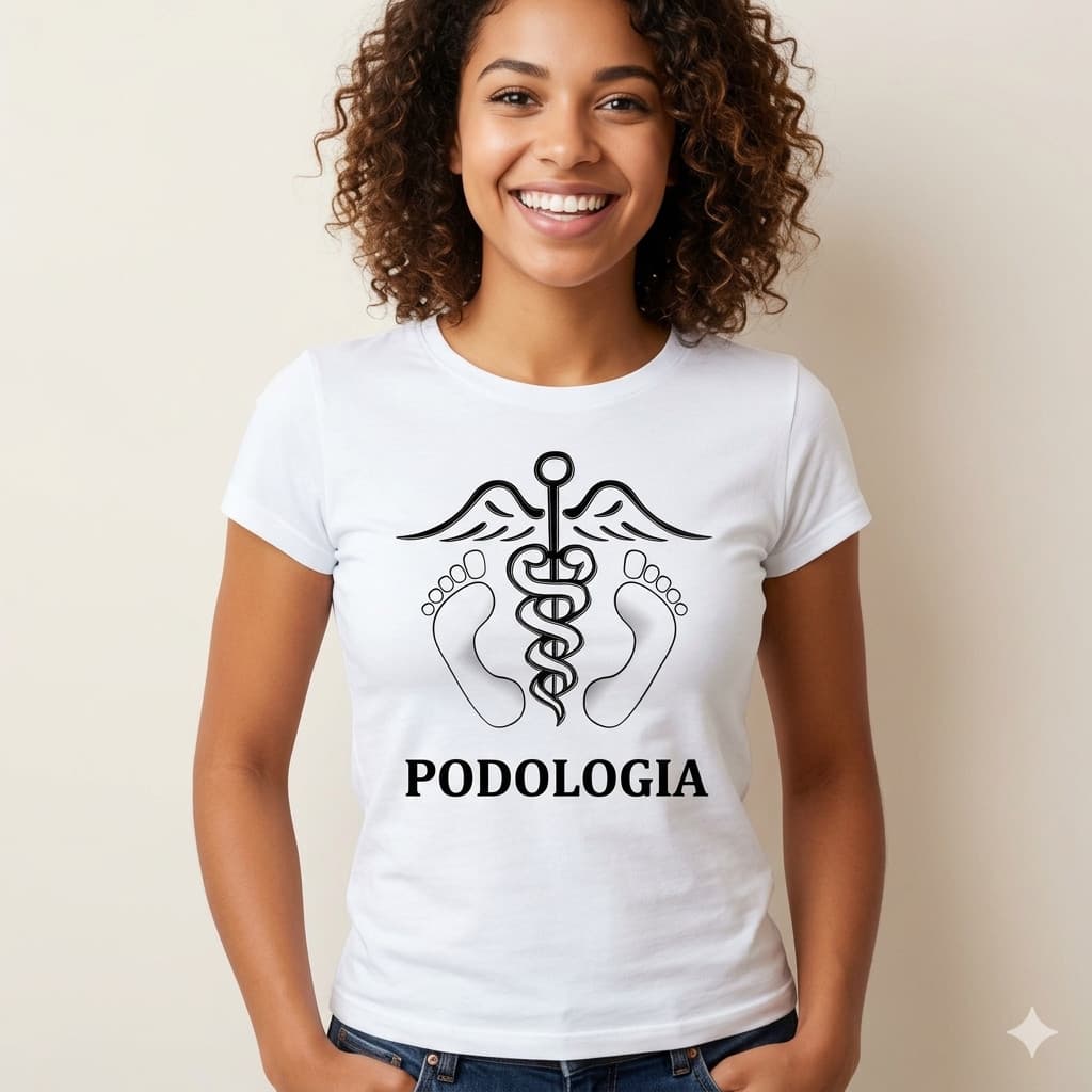 Camiseta Podologia Baby Look  Blusa Variados Tipos 04P2