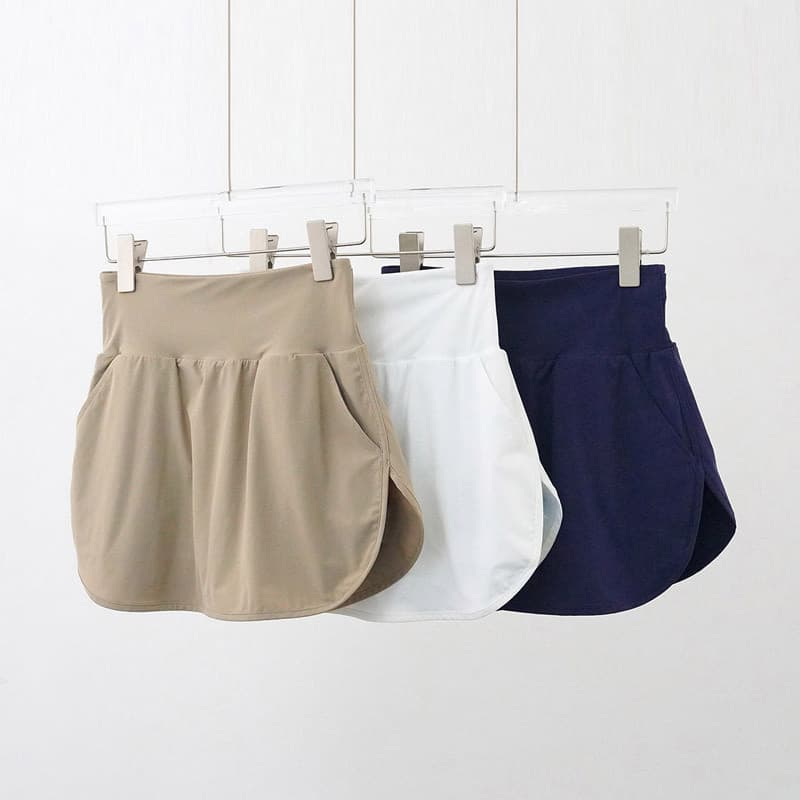 Yoga cinto Shorts protetor solar saia de tênis verão Anti-reflexo cintura alta mais magro olhar falso de duas peças senh