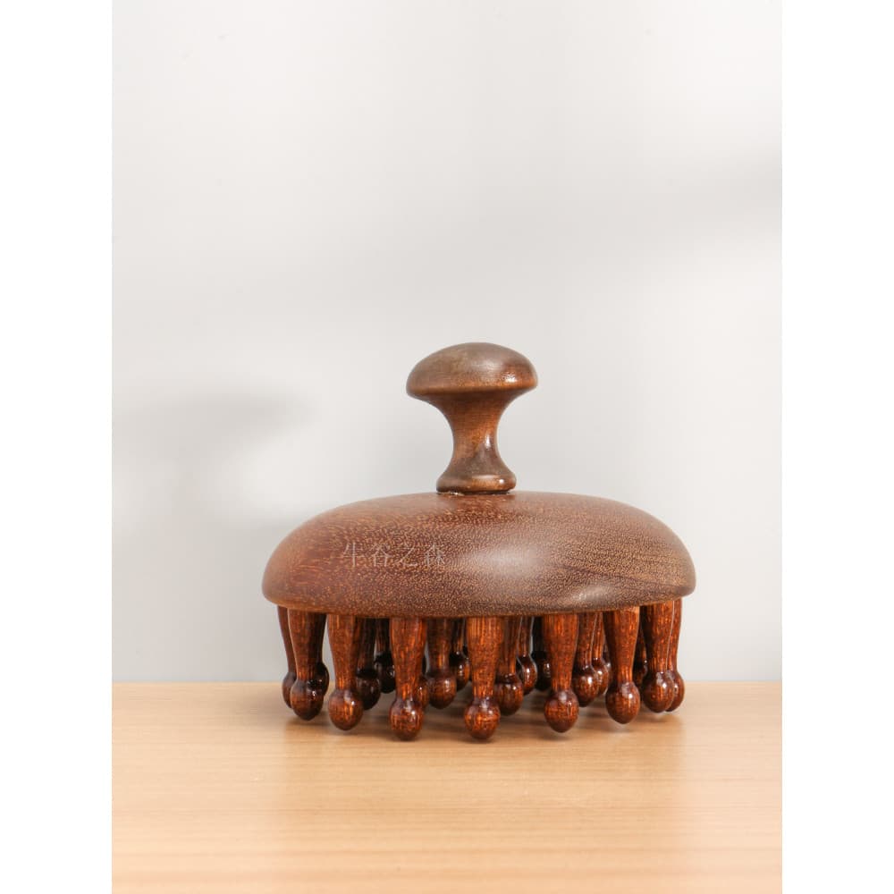 Disco de sândalo dourado massagem pente de madeira cabeça massagem relaxamento pente de pulso dente largo pente de cabel