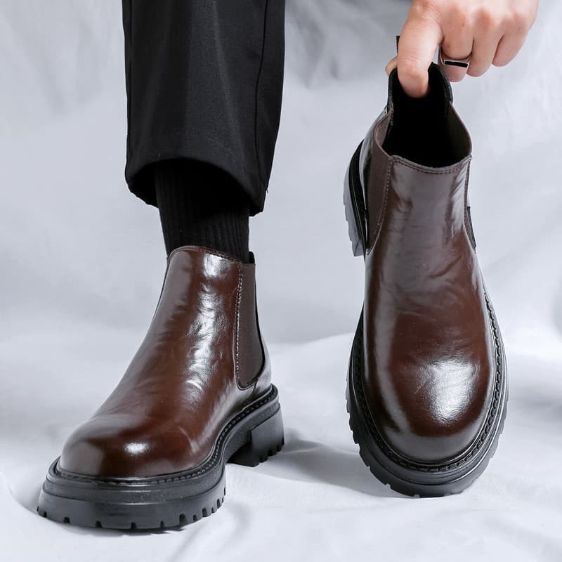 Martin botas masculinas leves respiráveis estilo britânico Chelsea botas de sola grossa botas curtas masculinas 2026 sap