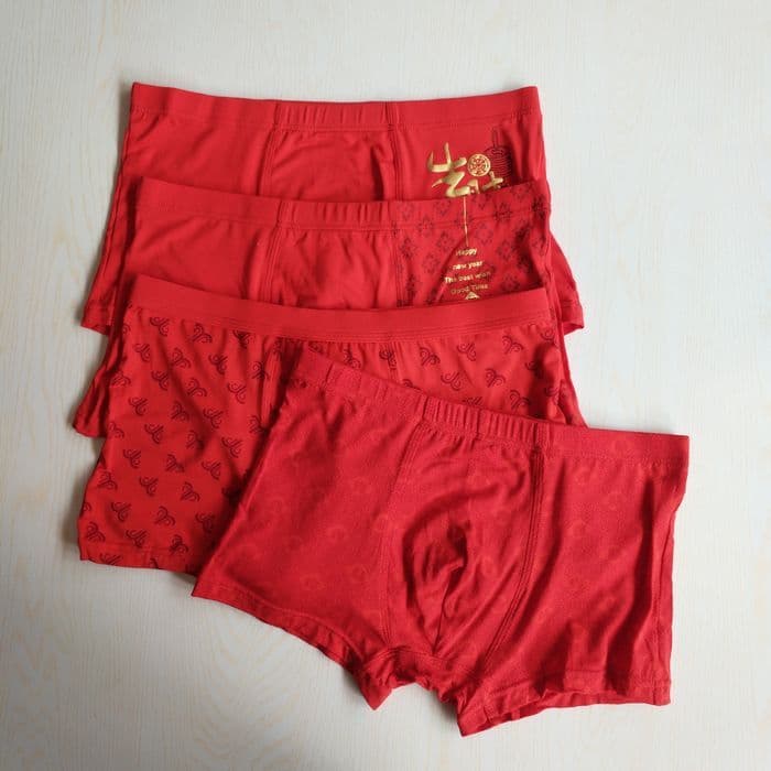 Nile grande roupa interior vermelha roupa interior masculina casamento festivo boxer briefs Modal roupa interior masculi