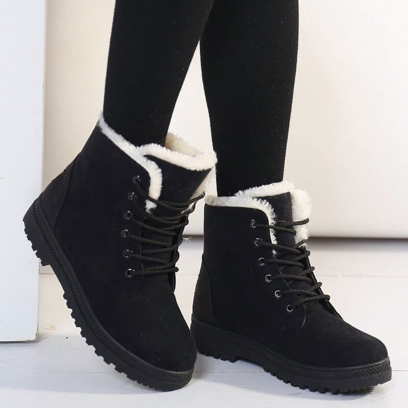Sapatos de algodão femininos botas de neve quentes tamanho grande botas curtas inverno feminino novo estilo sapatos de e