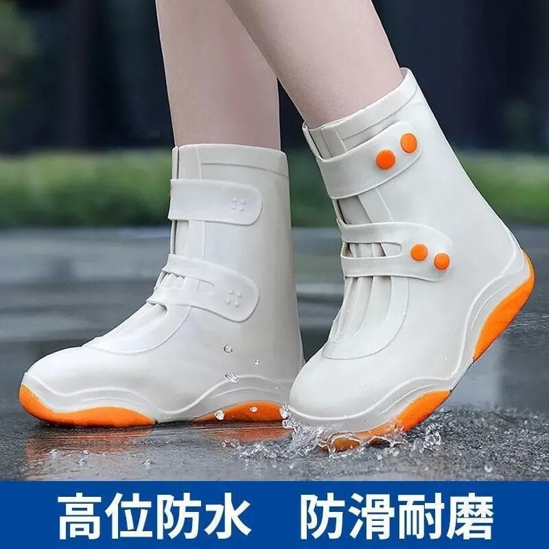 Capa de sapato de chuva combinando com cores, sola grossa, à prova d'água, antiderrapante, espessada, resistente ao desg