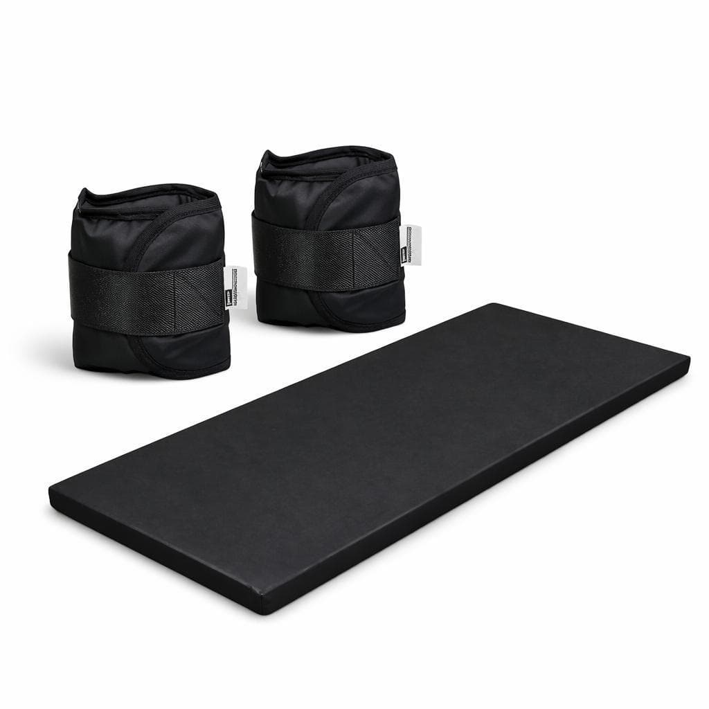 Desconto Kit Fitness Caneleira de Peso par 3kg preto  Ajustável + Colchonete preto  Academia 90x40x3cm Confortável e Res