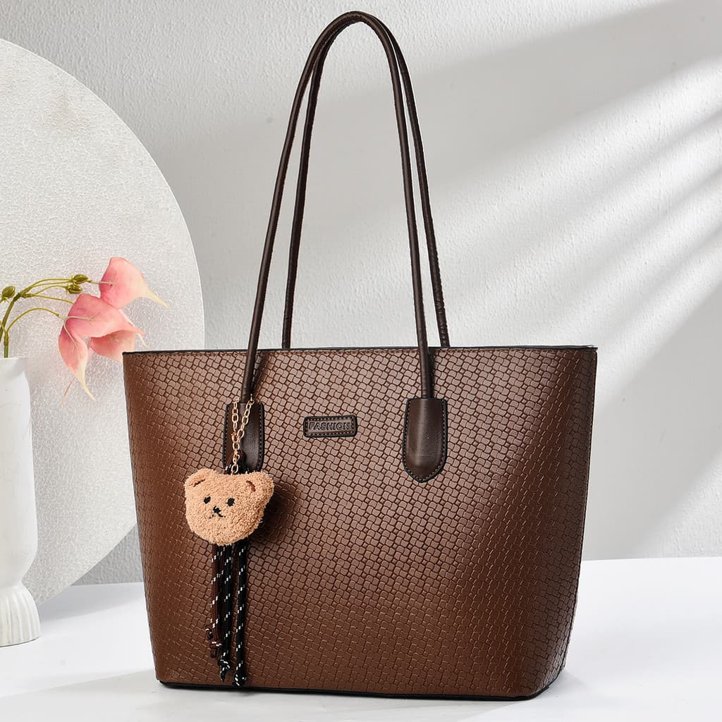 Bolsa tote com pingente de urso, bolsa de mão, bolsa de ombro, material tecido, bolsa feminina, bolsa transversal, bolsa