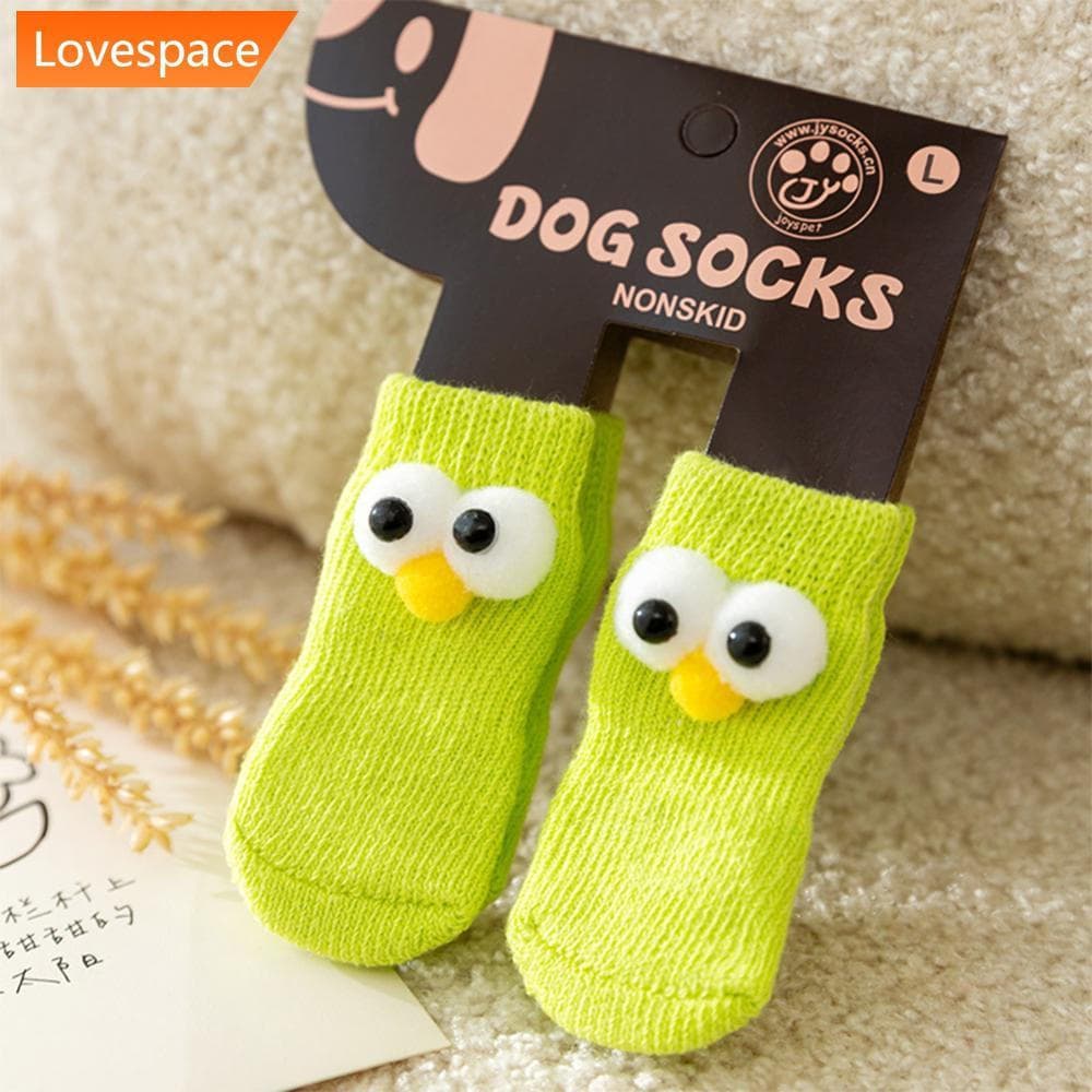 LS-STORE 4 Pçs Antiderrapante Proteger Patas Filhote De Cachorro Sapatos Macios Pet Malhas Meias Bonito Dos Desenhos Ani