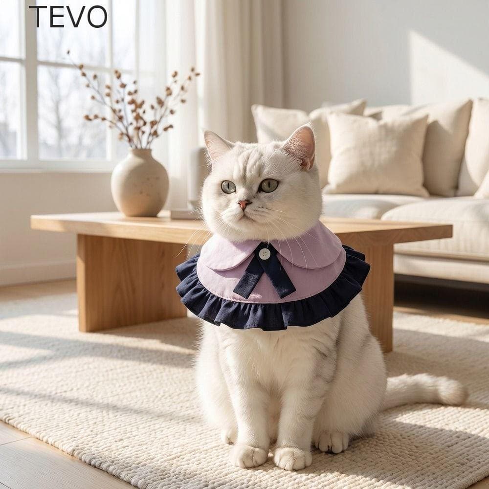 Babador De Baba Para Animais De Estimação TEVO , Roxo Respirável Fofo Cachorro , Lenço Decorativo Lavável Gatos , Cães P