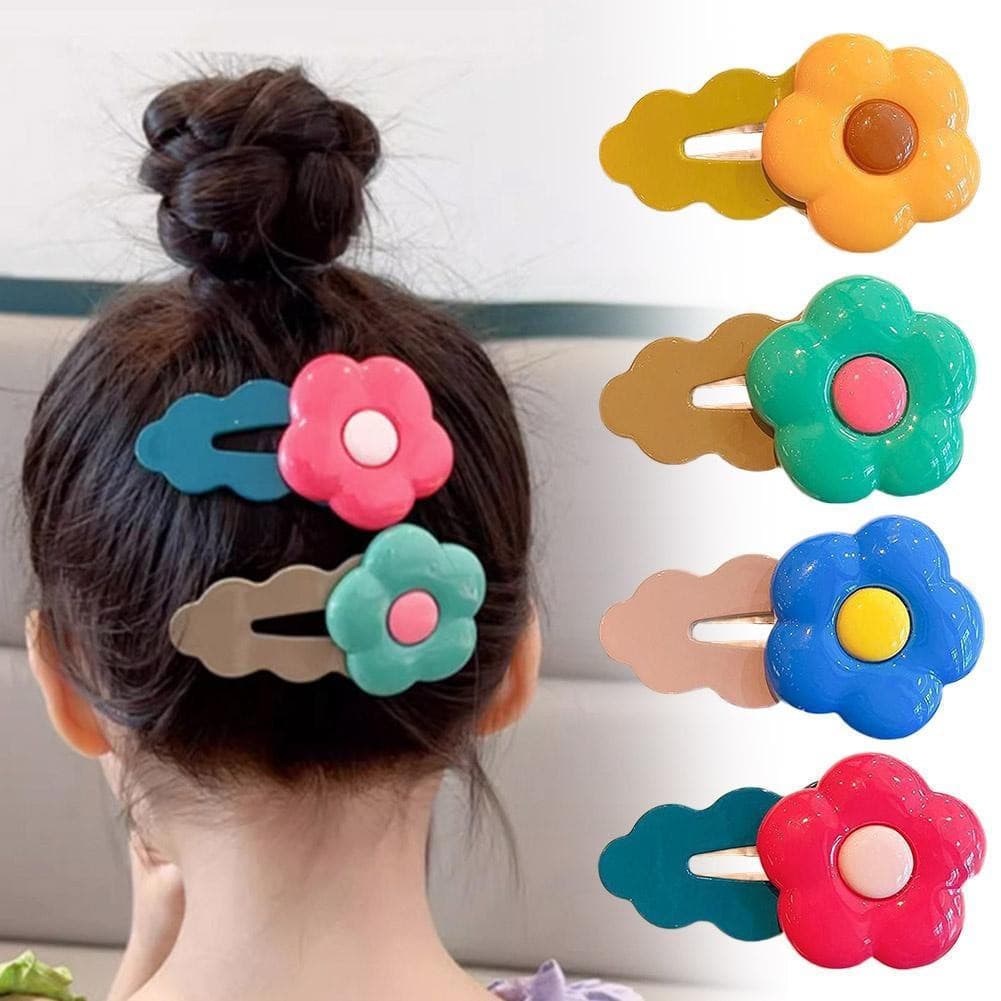 Presilha de Cabelo Flor Colorida Bonita Doze Presilhas de Cabelo para Crianças Grande Acessório de Moda Infantil M9d6