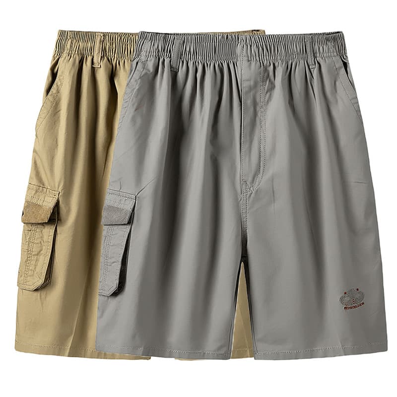 Shorts masculinos de meia-idade puro algodão pai solto tamanho grande exterior usar calças grandes verão meia-idade idos