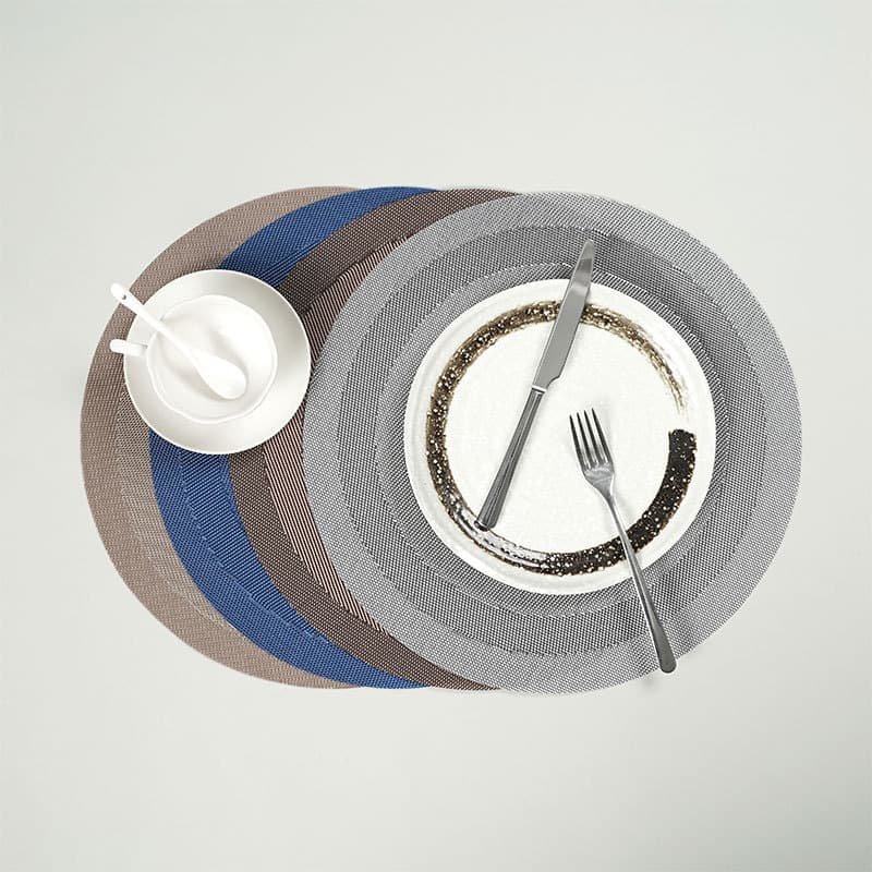 Almofada redonda de isolamento térmico de PVC para comida ocidental, almofada de mesa de jantar fácil de limpar, Anti-qu