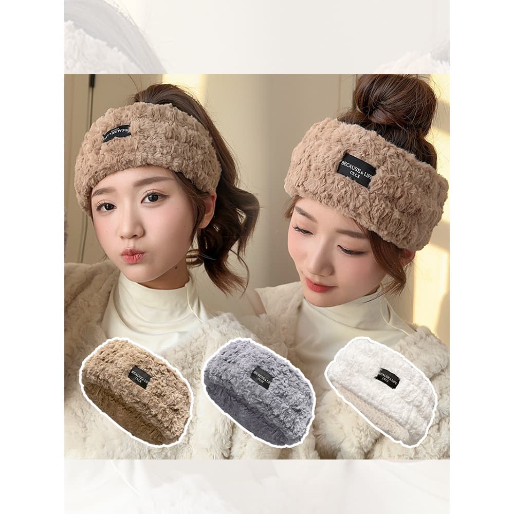 Faixa de cabelo de confinamento de inverno feminino novo estilo acessórios de cabelo grosso pelúcia quente faixa de cabe