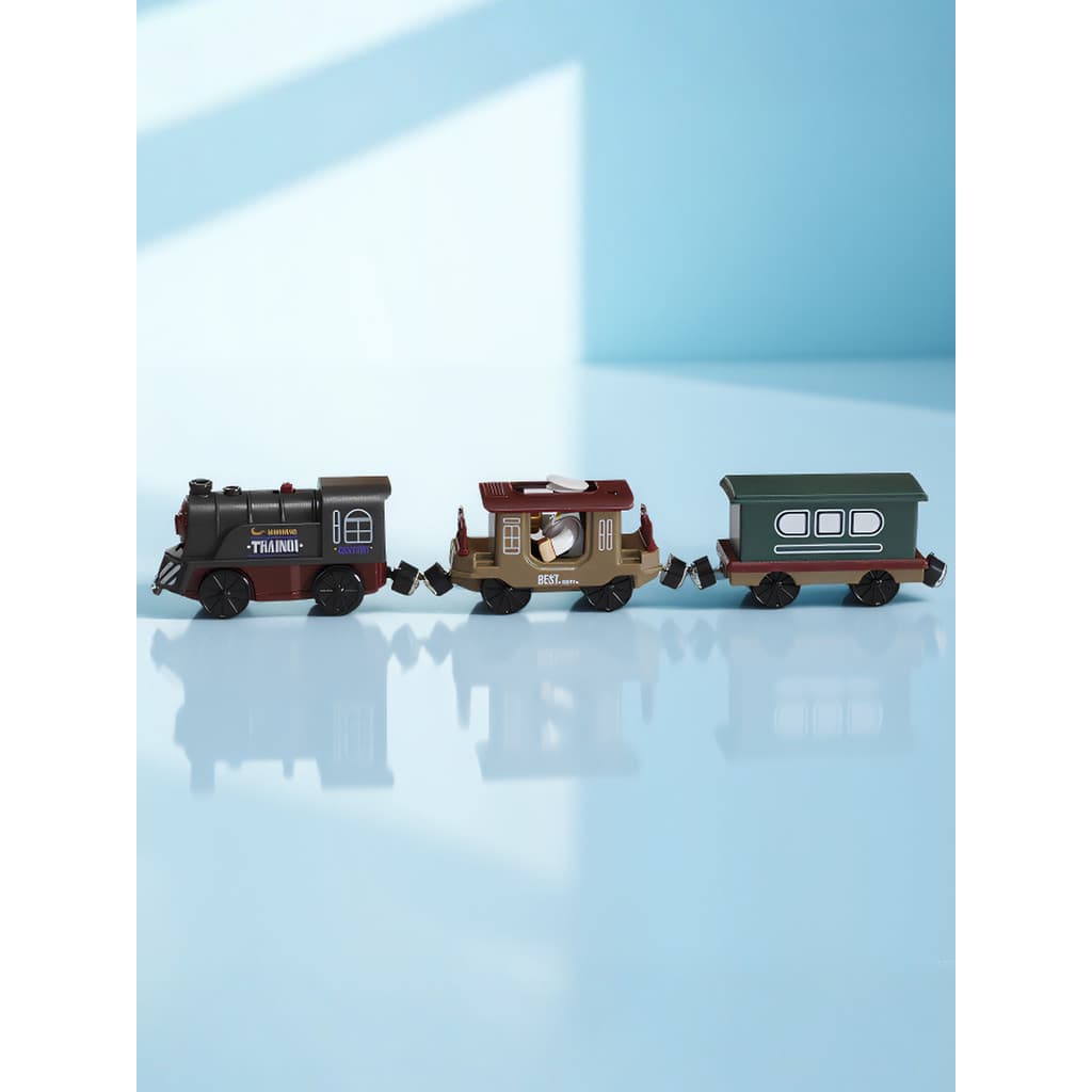 Locomotiva elétrica carro de brinquedo pequeno carro de brinquedo pista trem ferroviário carro trem infantil frente brio
