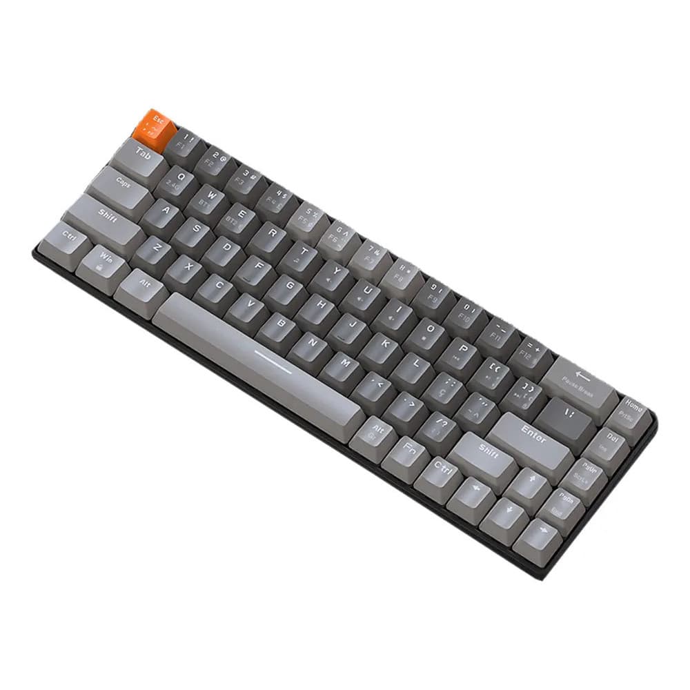 Teclado Para Jogos K68 Tecla De Teclado Gamer De Modo Duplo Cor De Teclado Cinza Idioma Português Brasil