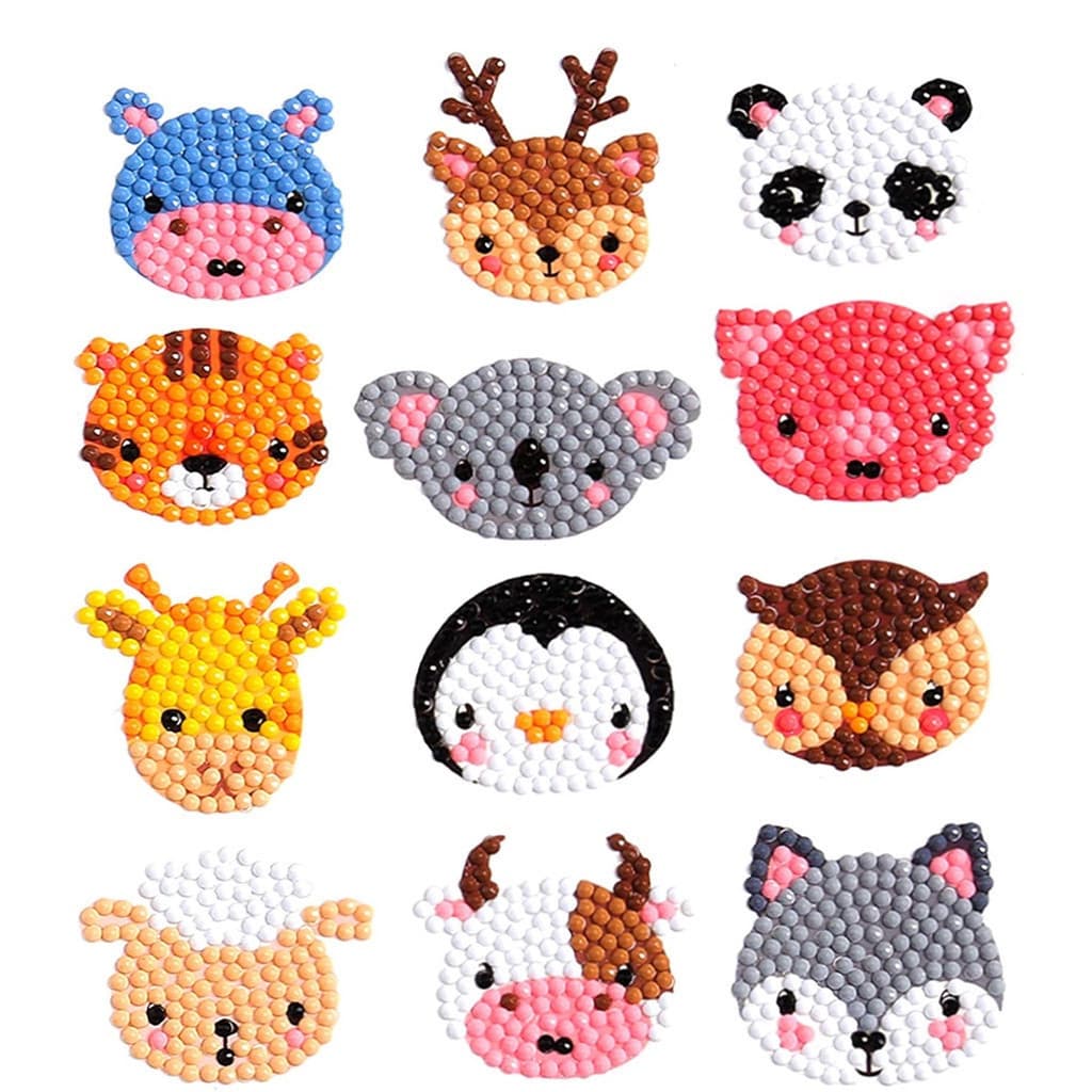 Desenho Animado Animal 5D Adesivos De Pintura Com Diamante Kits Para Crianças Adulto Iniciante Tinta Gema Por Números Ar