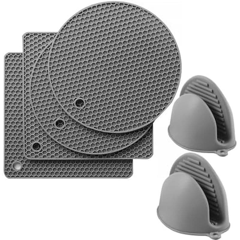 Tapetes Trivet De Silicone De 4 Unidades Para Balcão De Cozinha , Luvas De Forno E Porta-Panelas Definidas Quentes Almof