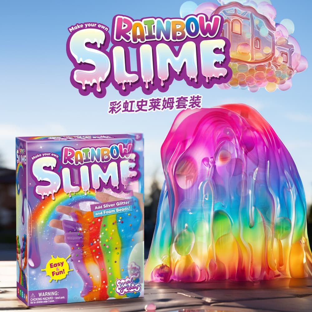 Slime para Alívio do Estresse, Slime Arco-Íris, Kit de Experimento Científico Artesanal DIY para Crianças 20（5