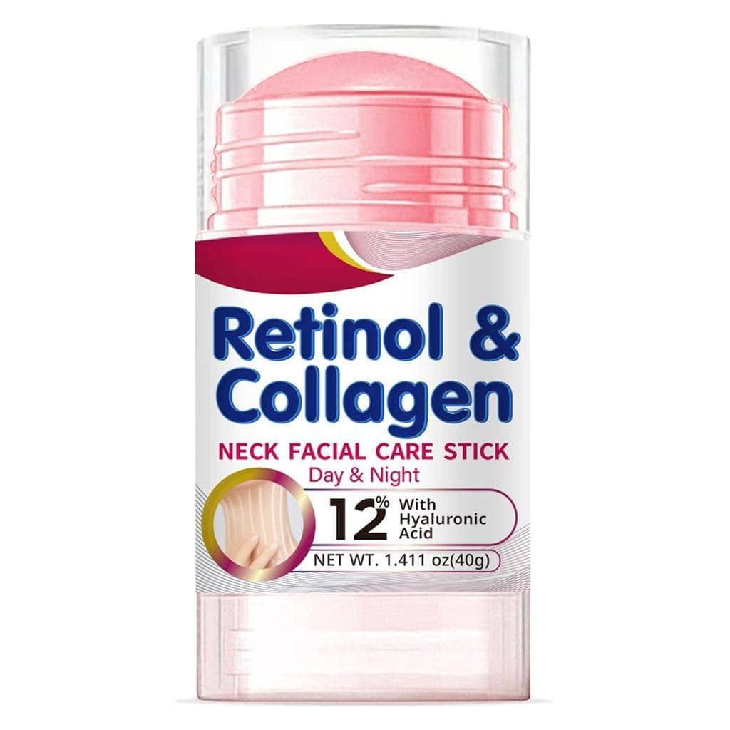 RetinolFaceStick, Retinol&CollagenFirmingSerumStick com Ácido Hialurônico, Cuidado Facial e para o Pescoço, Dia e Noite,