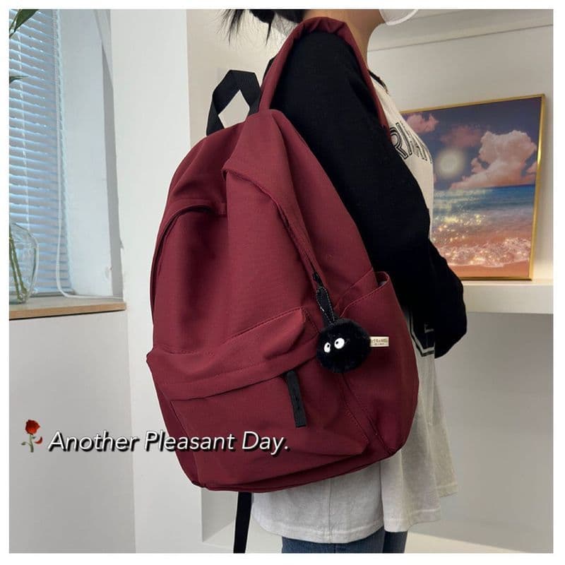 |Versão coreana ins mochila feminina estudantes do ensino médio grande capacidade simples cor sólida mochila júnior alta