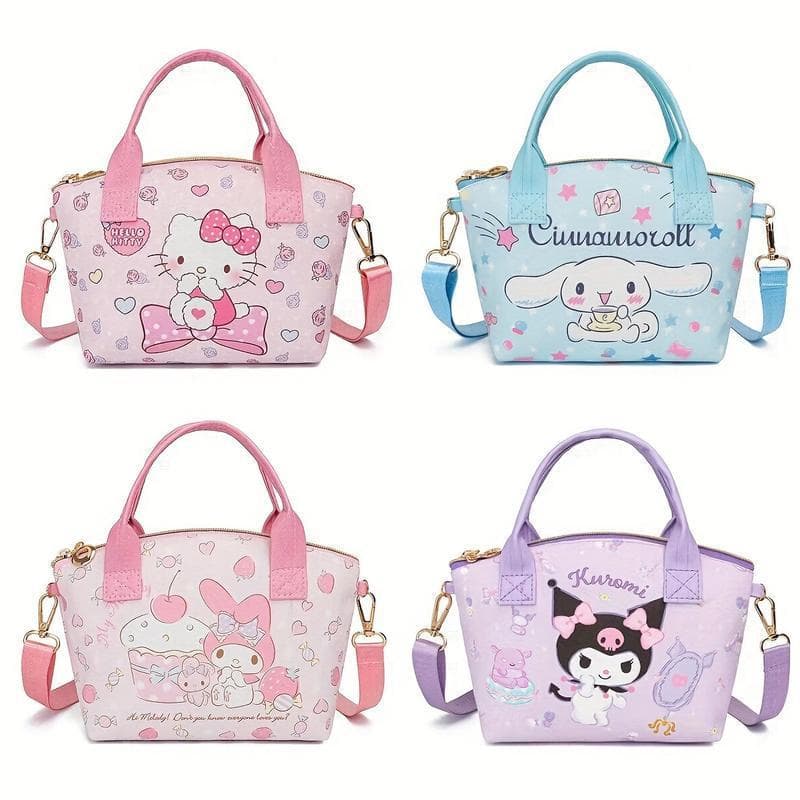 1 unidade de bolsa multifuncional, bolsa de ombro fofa de anime, Kuromi, Mymelody Cinnamoroll, bolsa tote Kitty