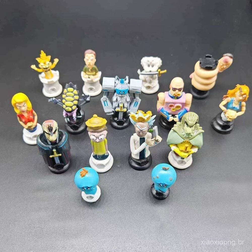 Novas Figuras de Aventura de Rick e Morty, Estilo Europeu e Americano, Decorações de Mesa, Brinquedos e Presentes para M