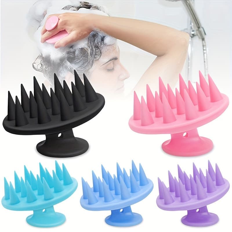 Escova Massageadora De Silicone Couro Cabeludo Auxilia no Crescimento