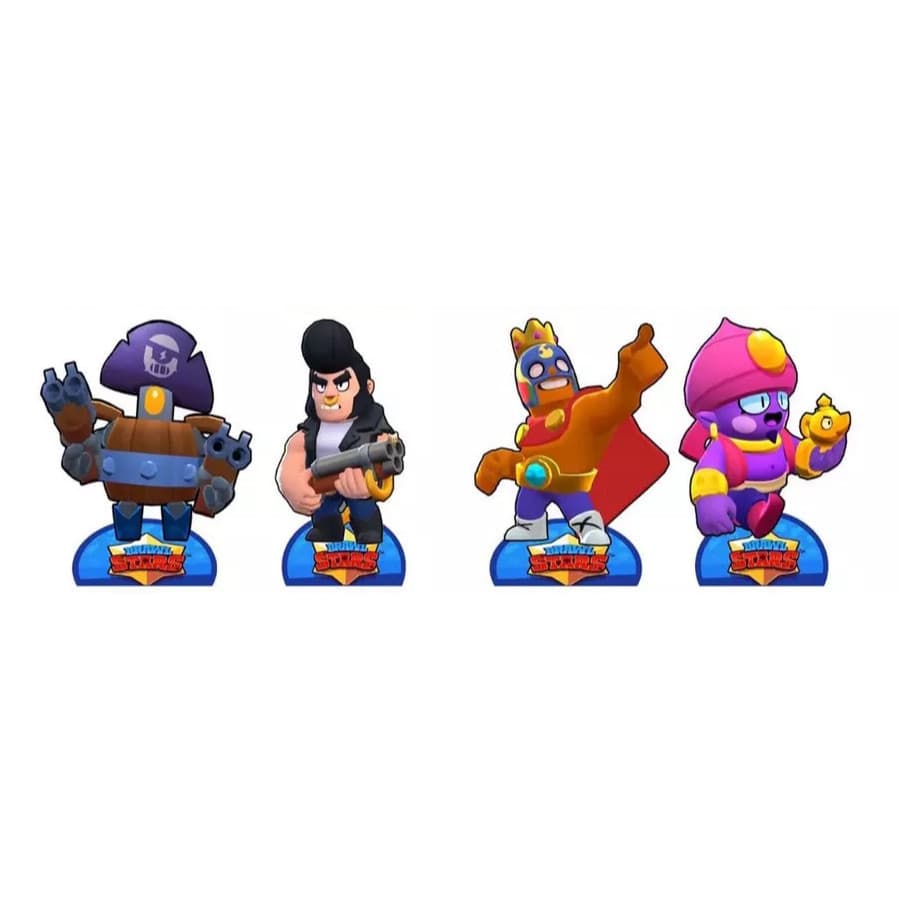 Brawl Stars Kit Com 4 Displays de Mesa 20 cm Decoração Festa