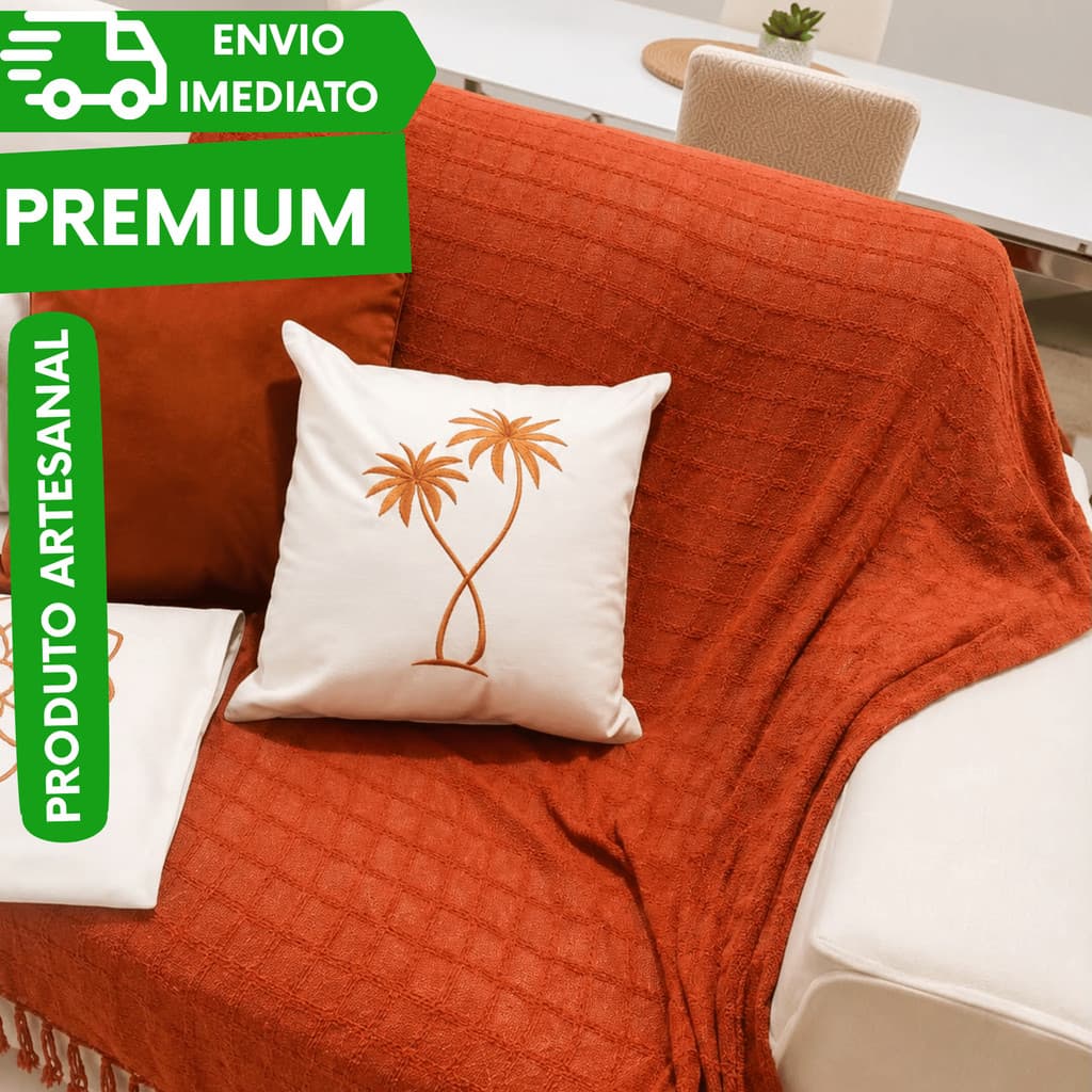 Manta Decorativa Artesanal 1,20x2,00 | Peseira para Cama Casal e Sofá