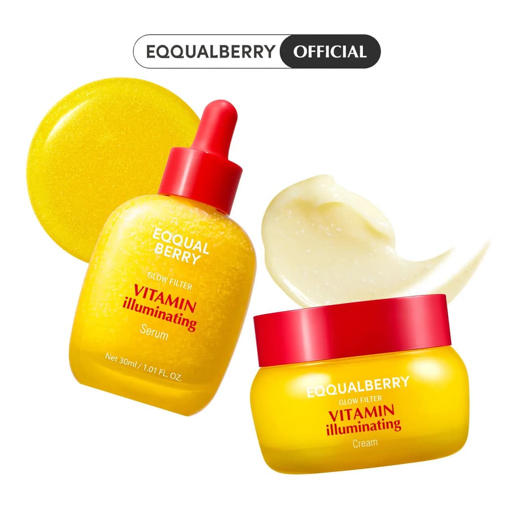 EQQUALBERRY Vitamin Illuminating Duo – Ritual de cuidado iluminador com Vitamina C, Niacinamida e TXA |   Combate Mancha