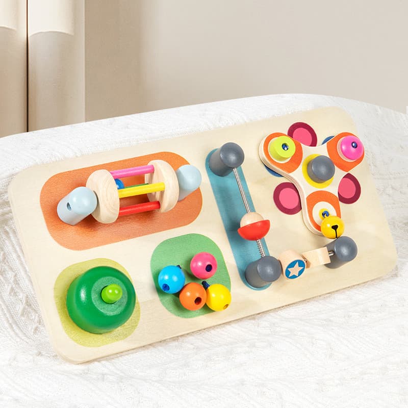 Infantil educação infantil chocalho sino ocupado placa combinação conjunto Montessori meninos meninas educacional Woo